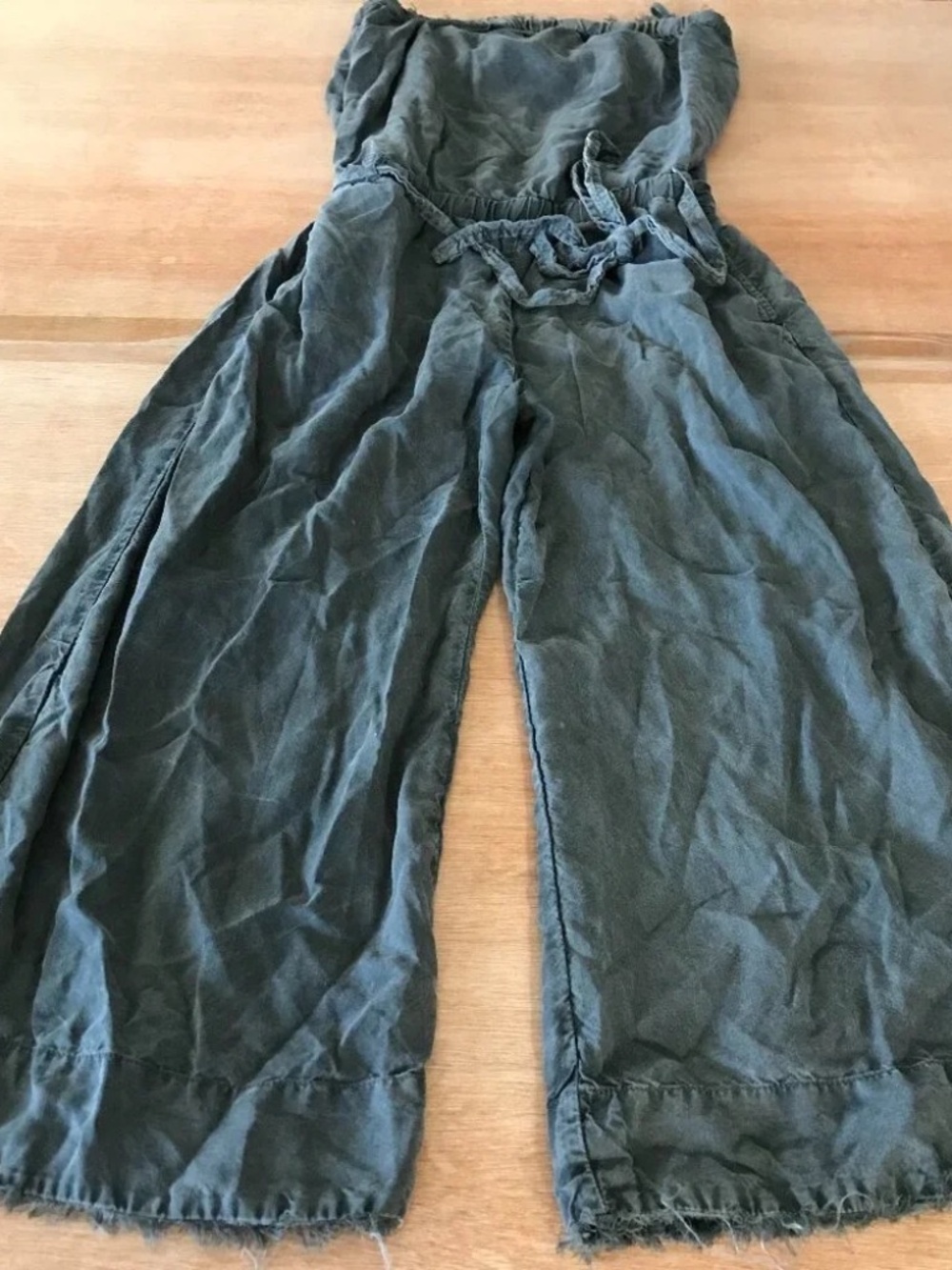 Cloth & Stone Size Medium M Jumper Gray Pockets Frayed Hem Strapless lot6464